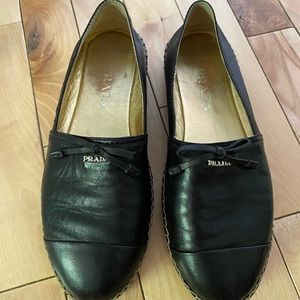 Prada Espadrilles, Leather, Size 36 ½